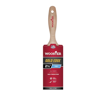 Wooster 2-1/2" Varnish Soft, Gold CT Polyester Bristle, Paint Brush, Wood Handle 5232-2 1/2